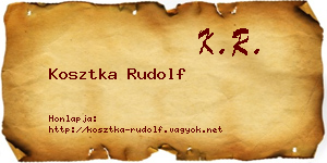 Kosztka Rudolf névjegykártya